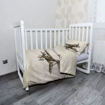 Povlečení Sablio Mikroplyšové dětské povlečení do postýlky Historický dvouplošník Vintage - 120x90 / 40x60