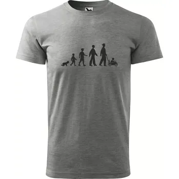 Pánské tričko Sablio Tričko s potiskem Evoluce člověka - šedé 2XL
