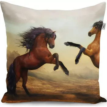 Polštář Sablio Polštář Vzpínající se koně - 50x50 cm