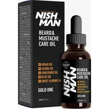 Péče o vousy Nishman Olej na vousy a knír Gold One 30 ml