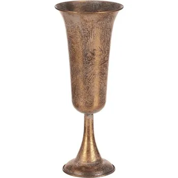 Číše kovová - na postavení, nižší, barva zlatá