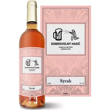 Víno Sablio Růžové víno Dobrovolný hasič: 0,75 l