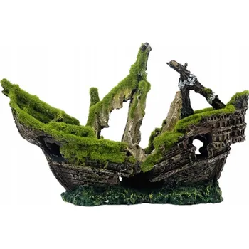 Dekorace do akvária Dekorace do akvária Aqua Nova – vrak lodi z keramiky, 25 x 9 x 17 cm