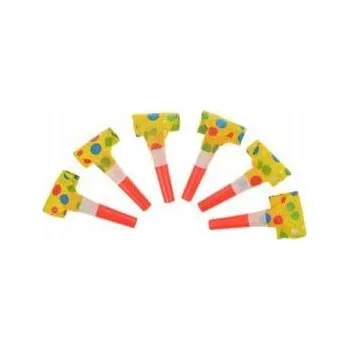 Vrták Svinovací píšťalky s obličeji 6 ks žluté