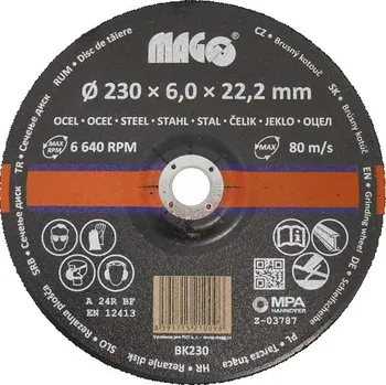 Příslušenství k brusce Kotouč brusný na kov 230 x 6 x 22,2 mm - MAGG BK230