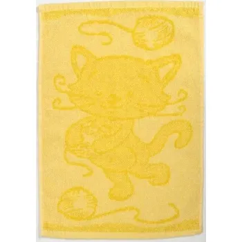 Dětský ručník BEBE kočka žlutá 30x50 cm