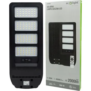Venkovní osvětlení ULIČNÍ LAMPA ECOLIGHT 200W 2000LM SOLÁRNÍ NAPÁJENÍ, SENZOR POHYBU, IP65