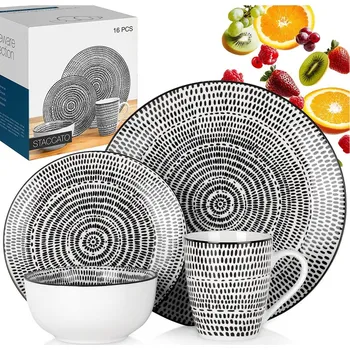 Talíř Jídelní SADA kompletní servis talíř mělký hluboký dezertní hrnky