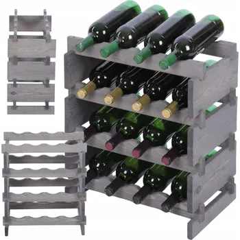 Stojan na víno Stojan na víno modulární regál na lahve 4x4 lahví ÚZKÝ ECO BEZ NÁŘADÍ