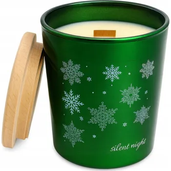 Svíčka Vánoční sójová svíčka, zelená, šalvěj a pačuli - vonná, dárek