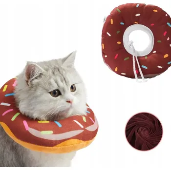 Obojek pro psa Měkký plyšový pooperační obojek po ošetření kočky Donut Bun S