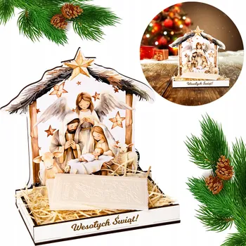 Vánoční dekorace Vánoční Betlém pro Vánoce, Dřevěný Betlém