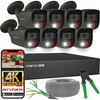 Bezpečnostní kamera Sada pro monitoring 8 kamer UHD 4K grafitová IP PoE inteligentní detekce
