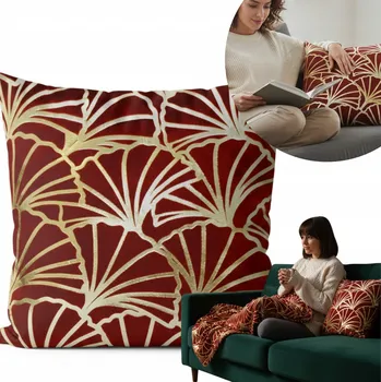 Polštář POVLEČENÍ NA POLŠTÁŘ GINKGO VELVET 40x40 VÁNOČNÍ DEKORATIVNÍ DÁREK
