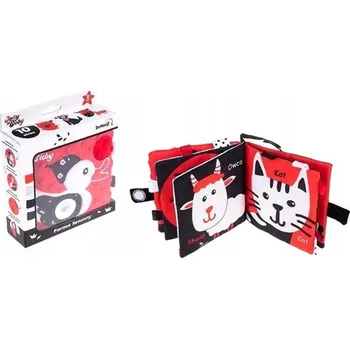 JollyBaby farma senzorická kontrastní knížka pro miminka 0m+