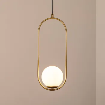 Opviq Závěsné světlo Mudoni, zlatá/bílá, sklo, kov, E27 - Ø skleněná koule 15 cm bílá, zlatá 1 x 40 W - Doprava zdarma