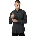 Rawlucci Pánská černá nadměrná společenská košile s dlouhým rukávem 01 Barva: Černá, Velikost: M