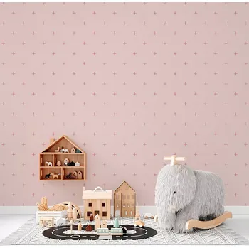 Tapeta Sablio Tapeta Růžové křížky na světle růžové - 125x75 cm