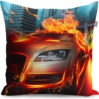Polštář Sablio Polštář Auto v plamenech - 40x40 cm