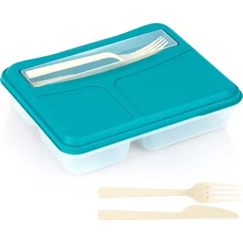 Dóza na potraviny Dělený lunchbox se sadou příborů 1,3 l