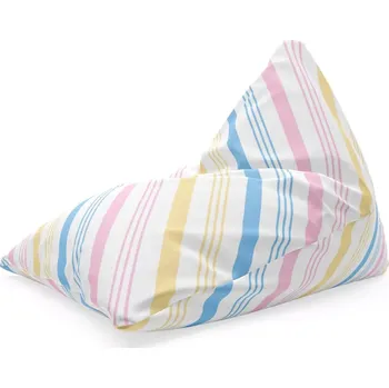 Sedací pytel Sablio Sedací vak Triangl Tříbarevné pruhy: 120 x 100 x 100 cm