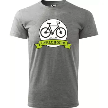 Pánské tričko Sablio Tričko s potiskem Jsem cykloholik - šedé 4XL