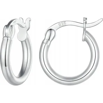 Náušnice 14mm Náušnice KROUŽKY Stříbro 925 kulaté platinové malé