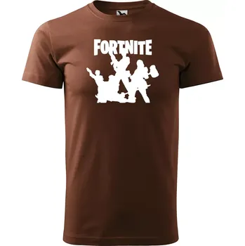 Pánské tričko Sablio Tričko s potiskem Fortnite Team - hnědé S
