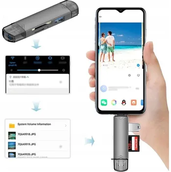 Příslušenství pro datový nosič ČTEČKA KARET ADAPTÉR PAMĚTI USB-C SD MICROSD USB3.0 MICRO-USB TF PLUG&PLAY