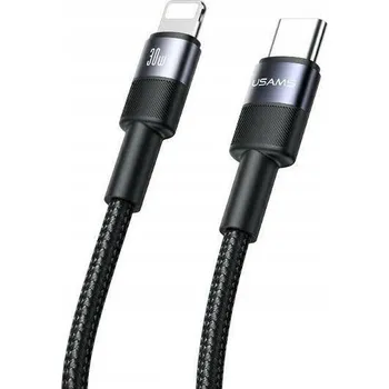 Datový kabel Kabel Usams USB typ C - Apple Lightning 1,2 m černý