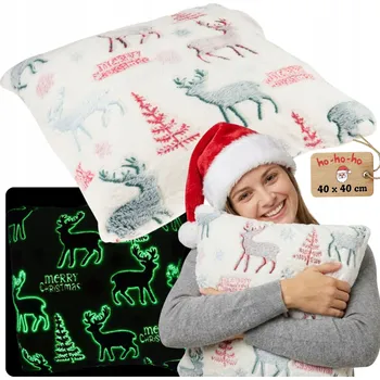 Povlak na dekorativní polštářek Vánoční povlak na polštář vánoční 40x40 SVÍTÍCÍ ve tmě na polštářek