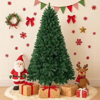 Vánoční stromek Umělý Vánoční Stromeček 180 cm Vánoční dekorace Zelený se stojanem pro rodinu