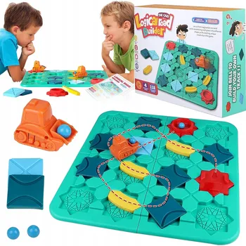 Hlavolam LOGICKÁ DESKOVÁ HRA STAVĚNÍ CESTY LABYRINT PUZZLE DĚTI DÁREK