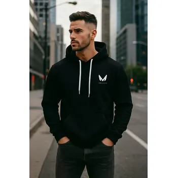 Pánská mikina Madeva NIKOS pánská mikina s kapucí černá