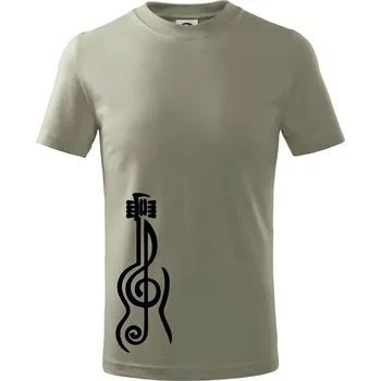 Chlapecké tričko Houslový klíč kytara - Tričko dětské bavlněné - 104-110cm / 3-4 roky ( Light khaki )