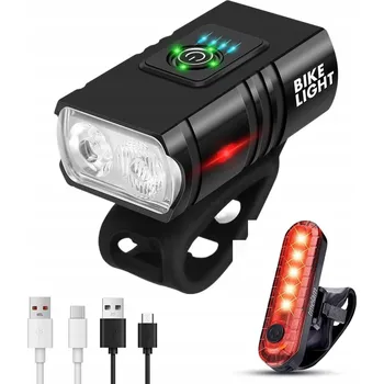 Cyklosvítilna SVĚTLO NA KOLO PŘEDNÍ ZADNÍ LED SILNÉ NABÍJECÍ SADA