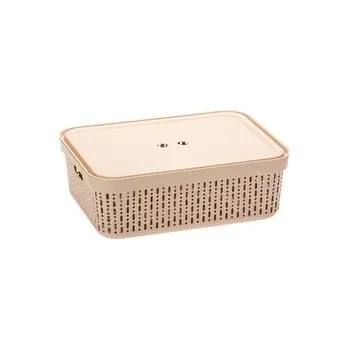 Odpadkový koš PLASTOVÝ KOŠ S VÍKEM MORSETTA XL LATTE -JAG