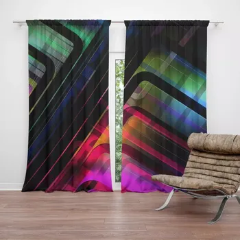 Závěs Sablio Závěs Černé pruhy: 2ks 140x250cm