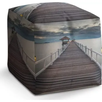 Taburet Sablio Taburet Cube Dřevěné molo: 40x40x40 cm