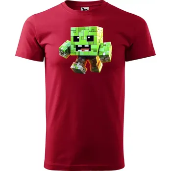 Pánské tričko Sablio Tričko s potiskem Blocks Mob - červené 5XL