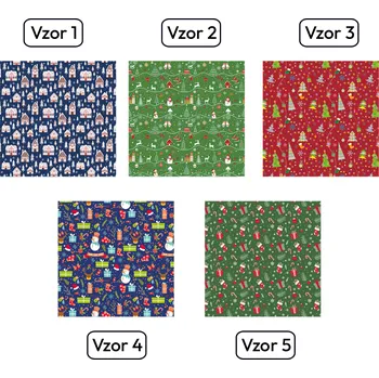 Papír Vánoční dárkový papír P5 sestava 15 0,7 m x 5 m Vzor 5