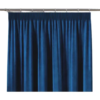 Obraz Hotový závěs na pásce s žabkami, tmavě modrý, 140x160 cm, velvet / velur