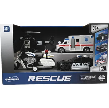 autíčko SADA POLICEJNÍCH HRAČEK AUTA MĚSTSKÁ SANITKA ZVUK SVĚTLO