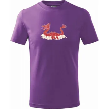 Dračí lodě ornament - Tričko dětské bavlněné - 104-110cm / 3-4 roky ( Fialová )