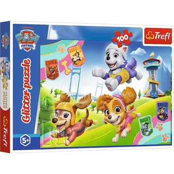 Puzzle Puzzle 100 dílků s třpytkami PAW PATROL – zářiví pejsci Trefl