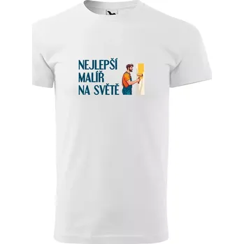 Sablio Tričko s potiskem Nejlepší malíř na světě - bílé 2XL