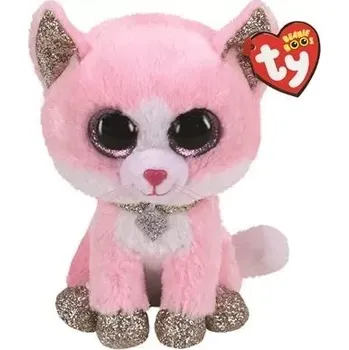 plyšák Ty Beanie Boos FIONA růžová kočka medium 6˝ 15 cm