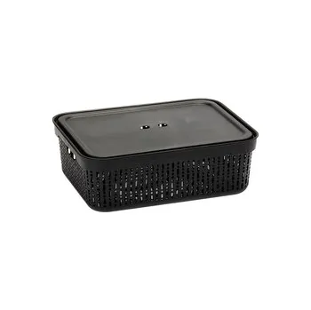 Odpadkový koš PLASTOVÝ KOŠ S VÍKEM MORSETTA XL ČERNÝ -JAG