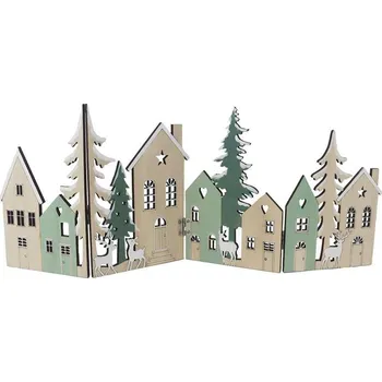 Vánoční dekorace Dekorační dřevěná vesnička D7342