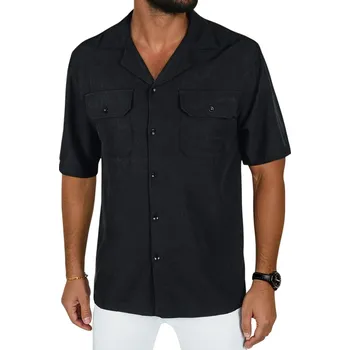 Pánská košile DStreet pánská košile casual KX1084 krátký rukáv regular viskóza velikost S